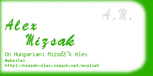 alex mizsak business card